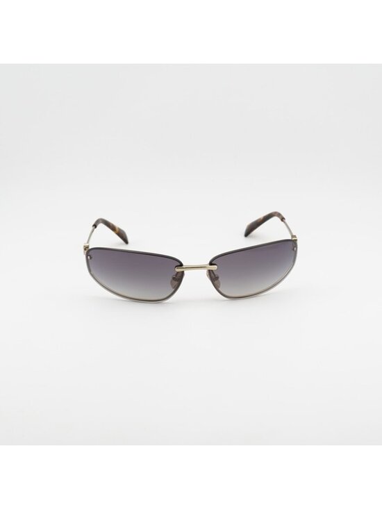 Miu Miu MUA50S ZVN30C Sunglasses Gold Rectangle Frame, Blue Mirror Silver Lenses main image 9